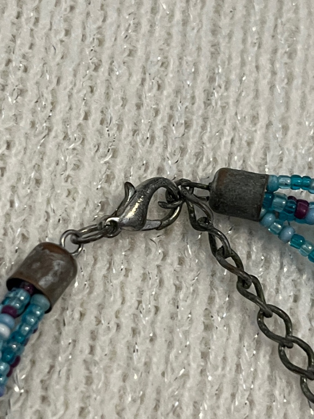 Multistrand Turquoise & Purple Beaded Necklace - Women Jewelry - Picture 3 of 5